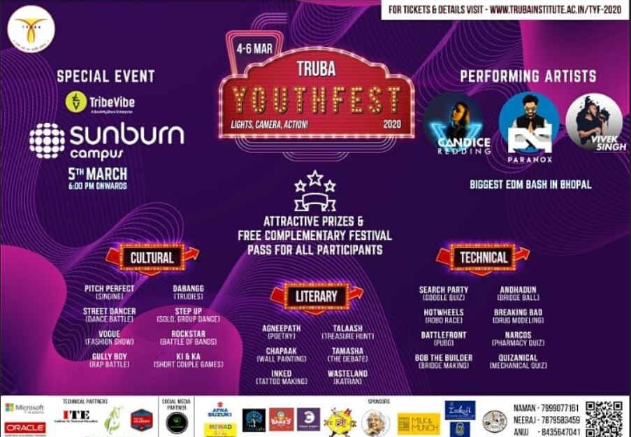 Sunburn Campus Lights Up Truba Youth Fest 2020 In Bhopal
