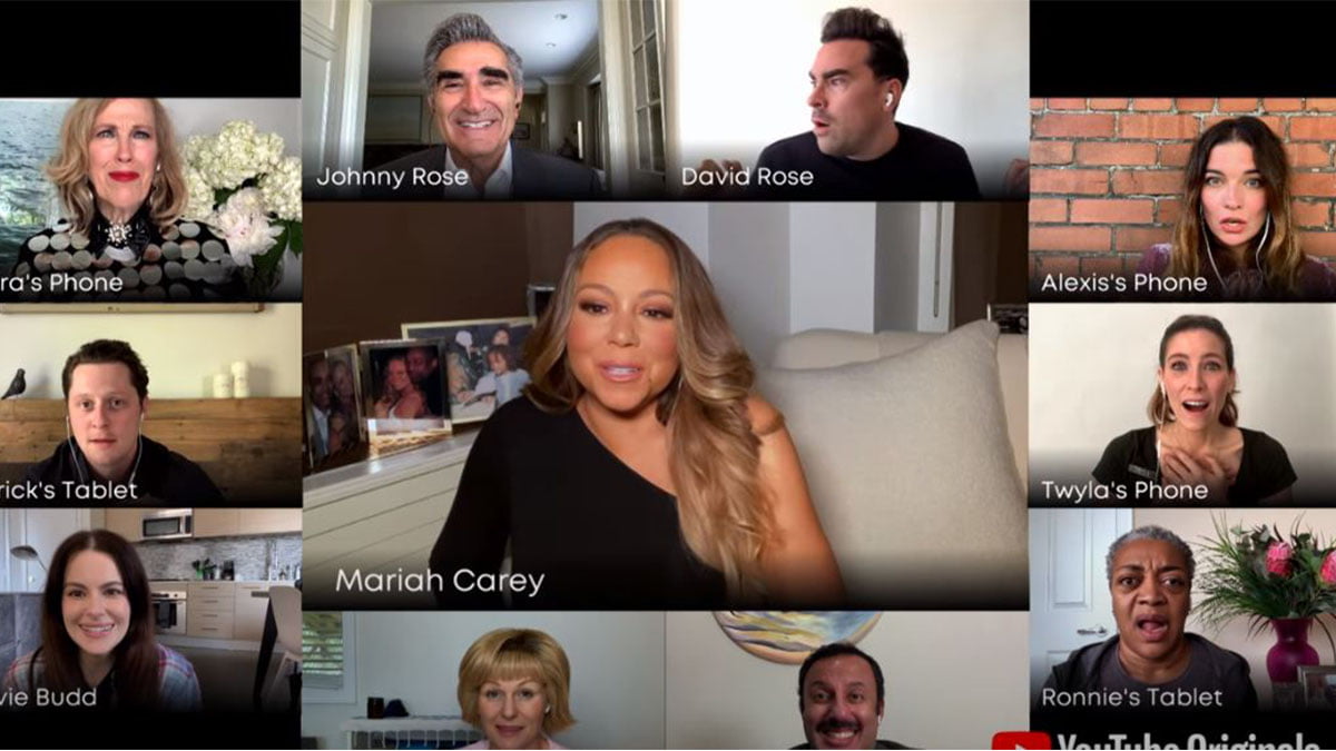The Cast Of "Schitt's Creek" Sings 'Hero' With Mariah Carey To Pay.....