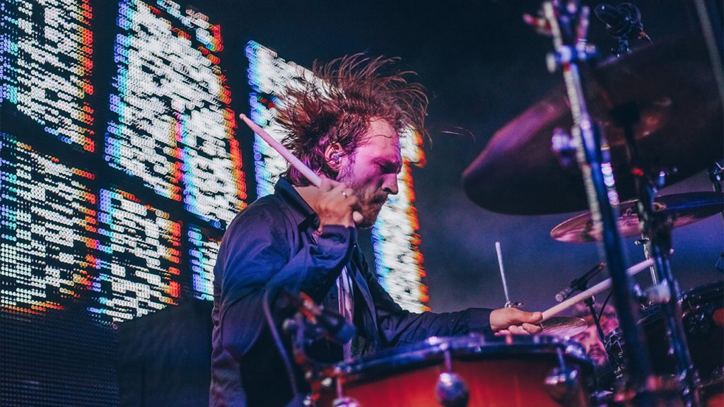 Man playing drums