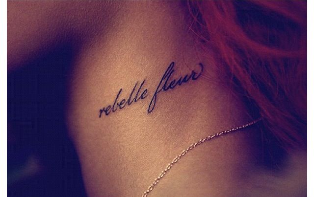 Rihanna's "Rebelle Fleur" - musical tattoo styles