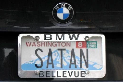 SATAN Funny License Plates