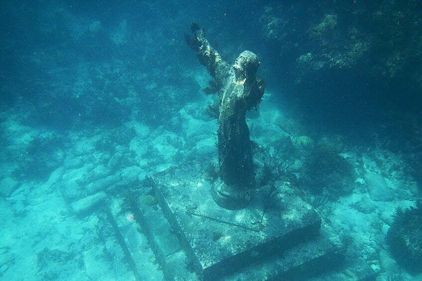 Underwater statues: Christ of the Abyss off Key Largo