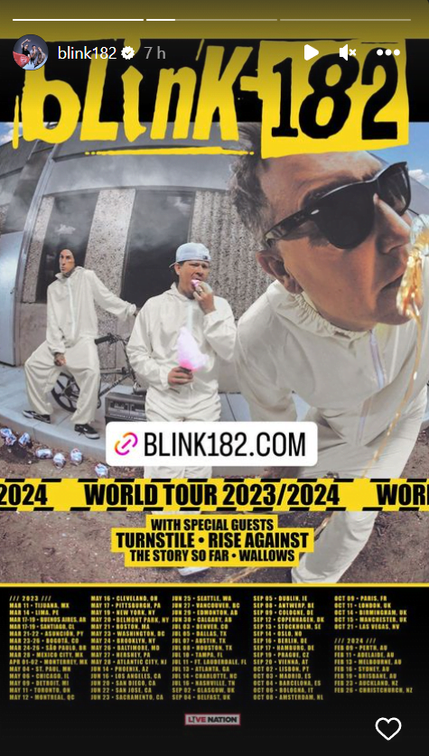 world tour blink 182