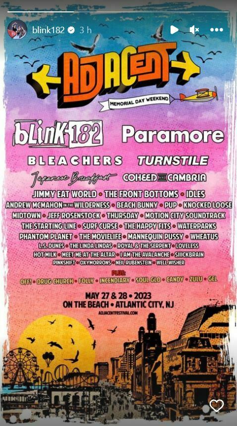 blink-182, Paramore Set to Headline First-Ever Adjacent Festival in New  Jersey - The Rock Revival