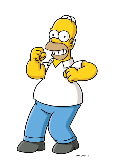 Bald cartoon characters: Homer J Simpson